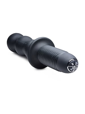 The Groove - Silicone Vibrator with Handle - Black