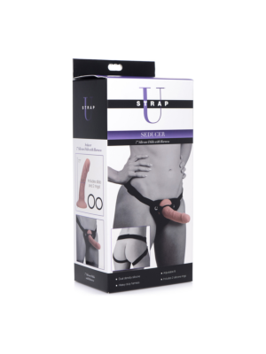 XR Brands Seducer 7" Silicone Dildo with Harness - Flesh