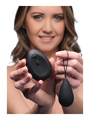 10X Silicone Vibrating Egg - Black