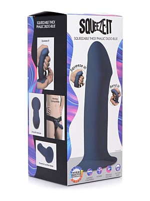Squeezable Thick Phallic Dildo (Μπλε) - Μη Ρεαλιστικό Ομοίωμα Πέους Σιλικόνης XR Brands