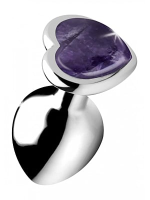 Gemstones Amethyst Heart Medium Anal Plug