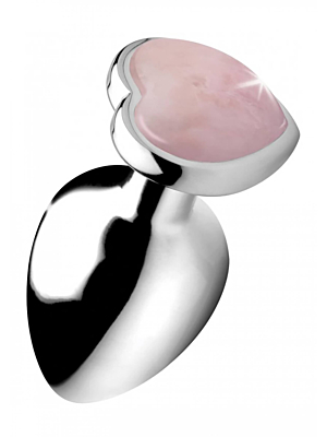 Gemstones Rose Quartz Heart Large Anal Plug