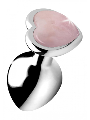 Gemstones Rose Quartz Heart Medium Anal Plug