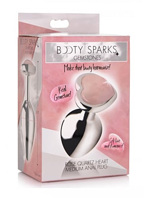 Gemstones Rose Quartz Heart Medium Anal Plug
