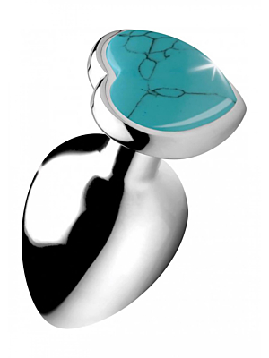 Gemstones Turquoise Heart Large Anal Plug