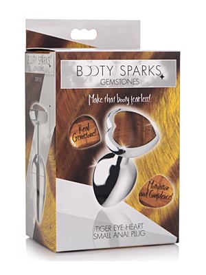 Μικρή Πρωκτική Σφήνα με Πετράδι Tiger Eye Heart - XR Brands