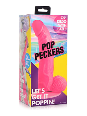POP 7.5" Dildo with Balls - Pink