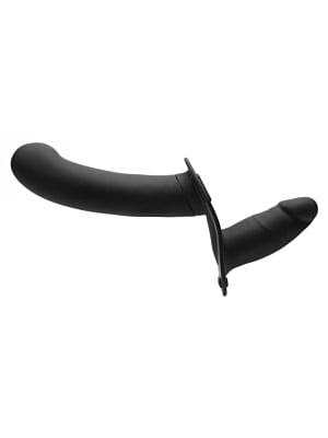 XR Brands 28X Double Diva 1.5" Double Dildo w/ Harness & R/C - Black