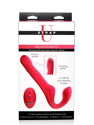 Mighty-Thrust Thrusting & Vibrating Strapless Strap-On with Remote