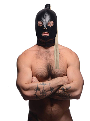 Bondage Mask with Blonde Ponytail