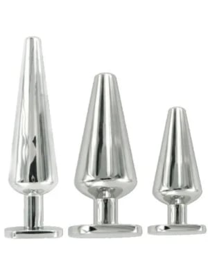Black Label Stainless Steel Butt Plug - Large 152 mm. x 38 mm