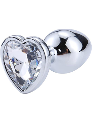 Butt plug with diamond heart clear Small