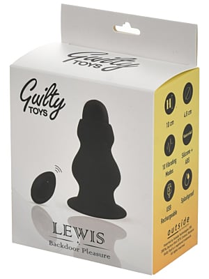 Guilty Toys Anal Plug Lewis 10 Vibration Modes Remote Control Silicone