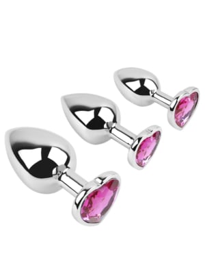 Anal Plug 3pcs/set Heart Pink S/M/L