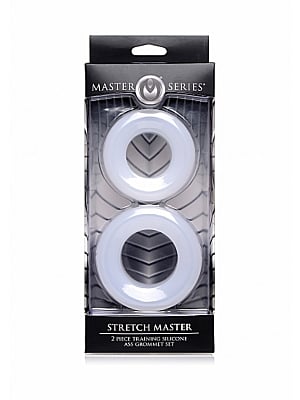 Stretch Master 2 pc Silicone Anal Grommet Set - White