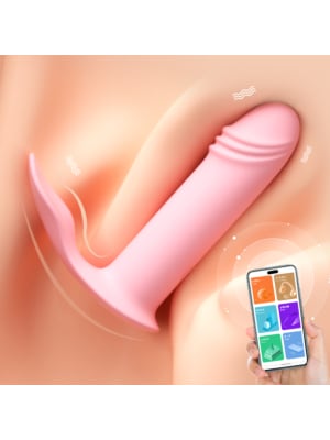 App-Driven Vibrating Dildo for Hands-Free Pleasure Pink