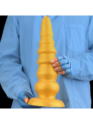 Long Anal Dildo Suction Cup Silicone Gold 20cm