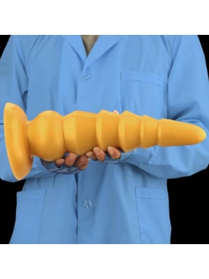 Long Anal Dildo Suction Cup Silicone Gold 20cm
