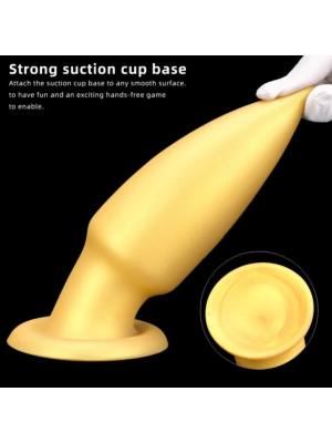 Gold Huge Anal Butt Plug Dildo Anus Dilator