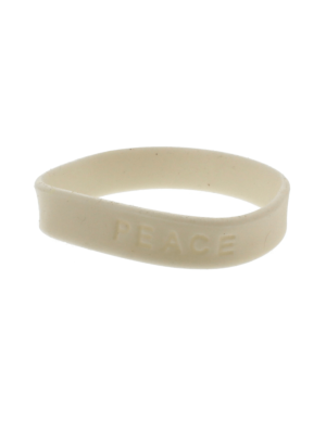White PEACE Silicon Bracelet