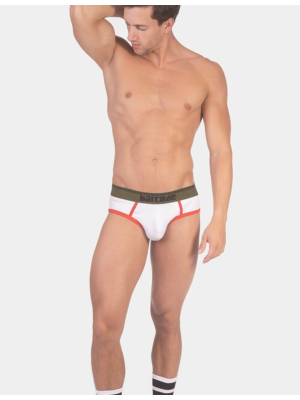 Backless Brief Wild Candy - White-Green-Red	