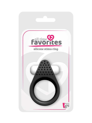Δαχτυλίδι Πέους Σιλικόνης Με Δόνηση LIT-UP SILICONE STIMU RING 1 BLACK