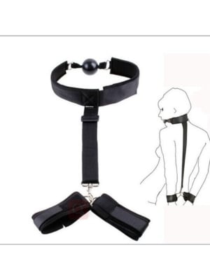 Ball gag with back restraint