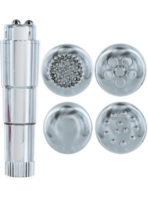 Silver sweepy multi-head clitoral stimulator