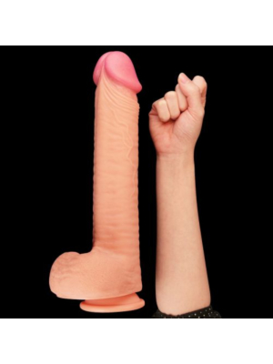 King Sized Μεγάλο Ομοίωμα Πέους Σιλικόνης Big Trouble Dual-Layered Dildo 30 cm (Flesh)- Lovetoy
