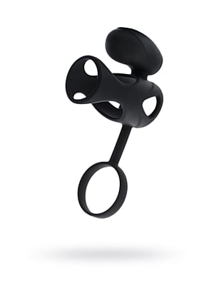 Δονούμενο Δαχτυλίδι Πέους Black & Red Vibrating Cage (Μαύρο) - ToyFa