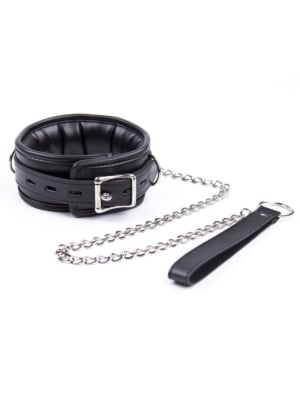 Thick D Ring Neck Collar Black