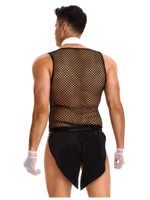 Black Men Sexy See Through Valet Underwear Set