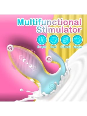 Blue Dual-Motor Butt Plug – Deep & Rumbly Pleasure