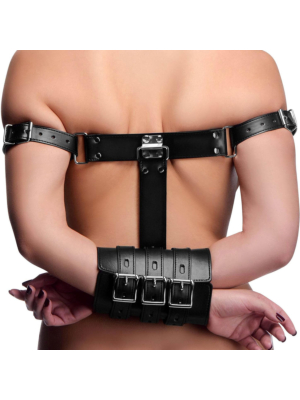 Bondage Wrist Cuffs – Black Muff Style with Ties