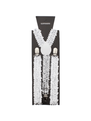 Silver 2.5cm Sequin Braces