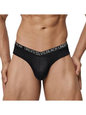 Sexy Mens Breathable Briefs Underwear Black-L