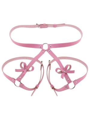 Δερμάτινο Bondage Garter με Αλυσίδα Kinksters Ροζ