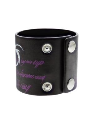 Multicolour Skull Print on Black PU Bracelets