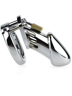 Steel Padlock chastity cage Silver