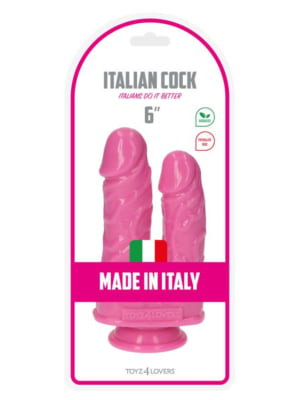 Διπλό Ομοίωμα Πέους Italian Cock Caino and Abele Double Dildo (Ροζ) - Toyz4lovers