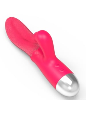Clitoral Licking Tongue Rabbit Vibrator Red