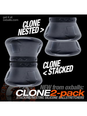 Δαχτυλίδια Πέους και Όρχεων Oxballs Clone 2-Pack Μαύρα
