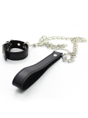 Cock Ring With Chain Leash Cock Torture Set