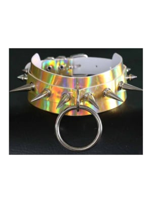 Gold Laser Strobo Spike Necklace