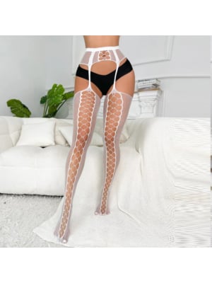 Sexy Lace Hollow Fishnet Tights White