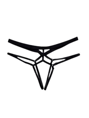 Sexy Low Waist Open Thong Black 