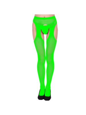 Hollow Net Tights Green