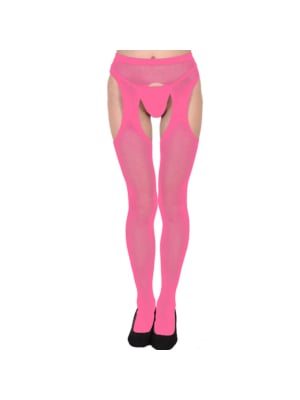 Hollow Net Tights Pink