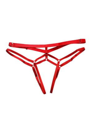 Sexy Low Waist Open Thong Red-L