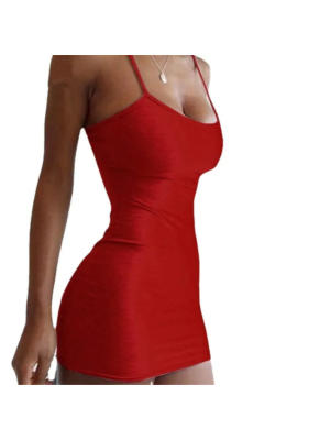 Nightclub Outdoor Mini Red Dress-M
